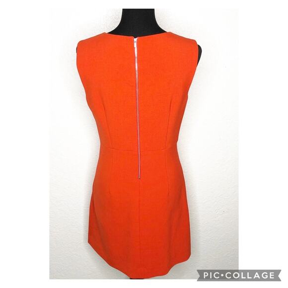 Diane von Furstenberg Carpreena orange red sleeveless sheath dress size 8 - Picture 16 of 16